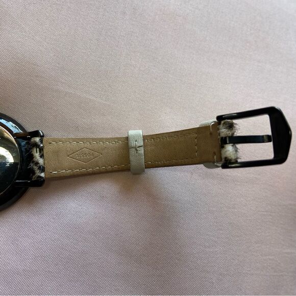 FOSSIL Women's Jacqueline Animal Print Leather Strap Watch 36mm - Picture 9 of 12